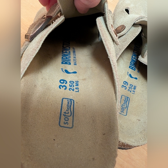 Birkenstock Boston Soft Footbed Suede Natural Tan Size 39 EUC - Picture 13 of 13